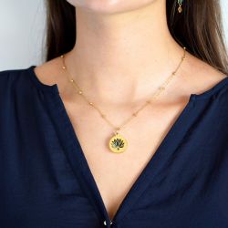 Collier Femme Equilibre Lotus dore de Herboristerie et Esotérisme à Libourne dans D040