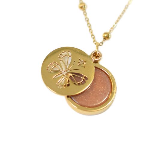 Collier Femme Joie de vivre Papillon dore de Herboristerie et Esotérisme à Libourne dans D040