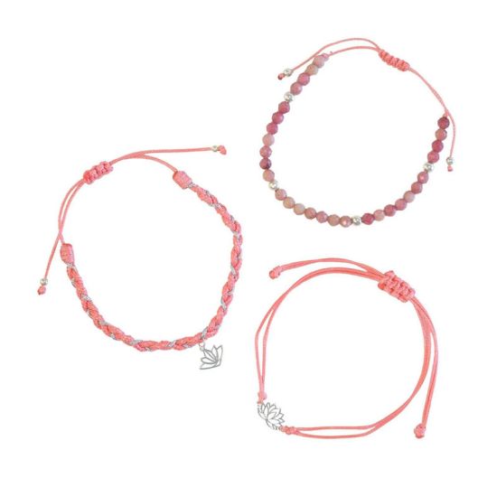 Trio de Bracelets Femme Amour de soi Lotus argente de Herboristerie et Esotérisme à Libourne dans D040