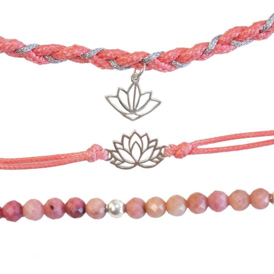 Trio de Bracelets Femme Amour de soi Lotus argente de Herboristerie et Esotérisme à Libourne dans D040