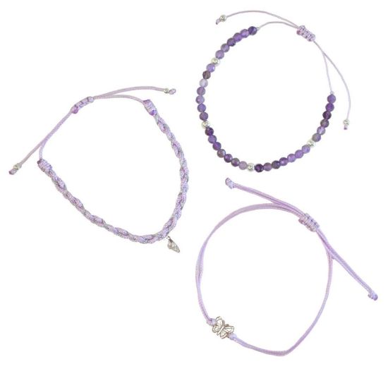 Trio de Bracelets Femme Clarte desprit Papillon argente de Herboristerie et Esotérisme à Libourne dans D040