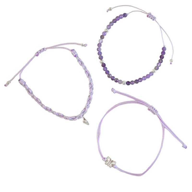 Trio de Bracelets Femme Clarte desprit Papillon argente de Herboristerie et Esotérisme à Libourne dans D040