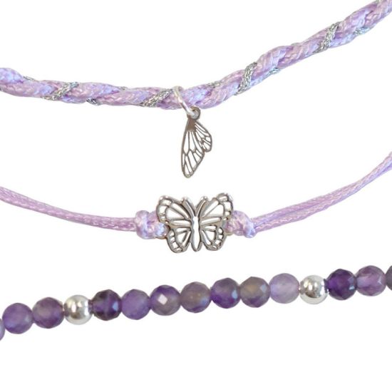 Trio de Bracelets Femme Clarte desprit Papillon argente de Herboristerie et Esotérisme à Libourne dans D040