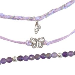 Trio de Bracelets Femme Clarte desprit Papillon argente de Herboristerie et Esotérisme à Libourne dans D040