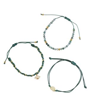 Trio de Bracelets Femme Equilibre Lotus dore de Herboristerie et Esotérisme à Libourne dans D040