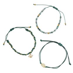 Trio de Bracelets Femme Equilibre Lotus dore de Herboristerie et Esotérisme à Libourne dans D040