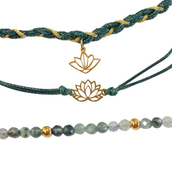 Trio de Bracelets Femme Equilibre Lotus dore de Herboristerie et Esotérisme à Libourne dans D040