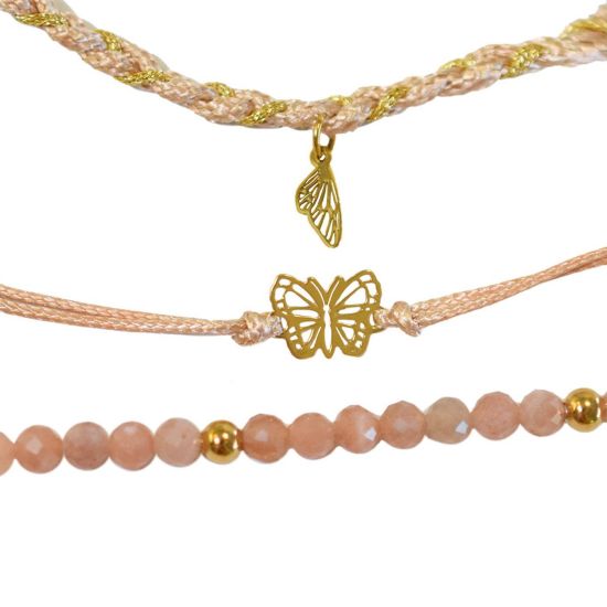 Trio de Bracelets Femme Joie de vivre Papillon dore de Herboristerie et Esotérisme à Libourne dans D040