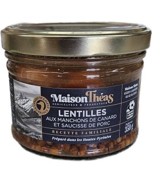 LENTILLES MANCHONS SAUCISSES 350G de Table des producteurs Libourne dans 🥫 Conserves