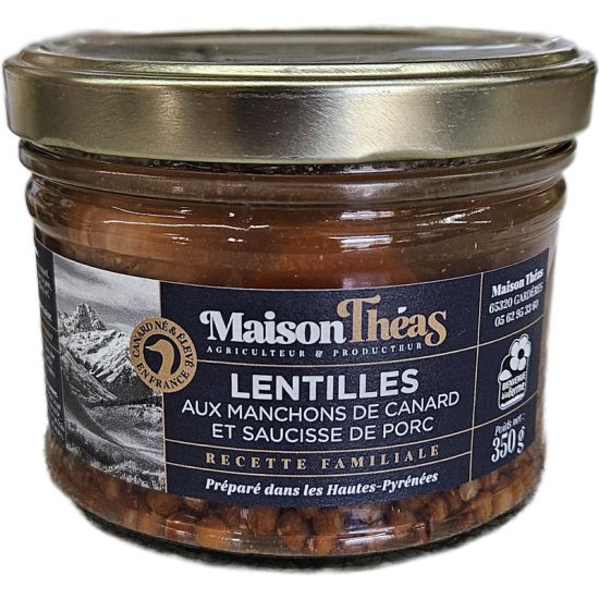 LENTILLES MANCHONS SAUCISSES 350G de Table des producteurs Libourne dans 🥫 Conserves