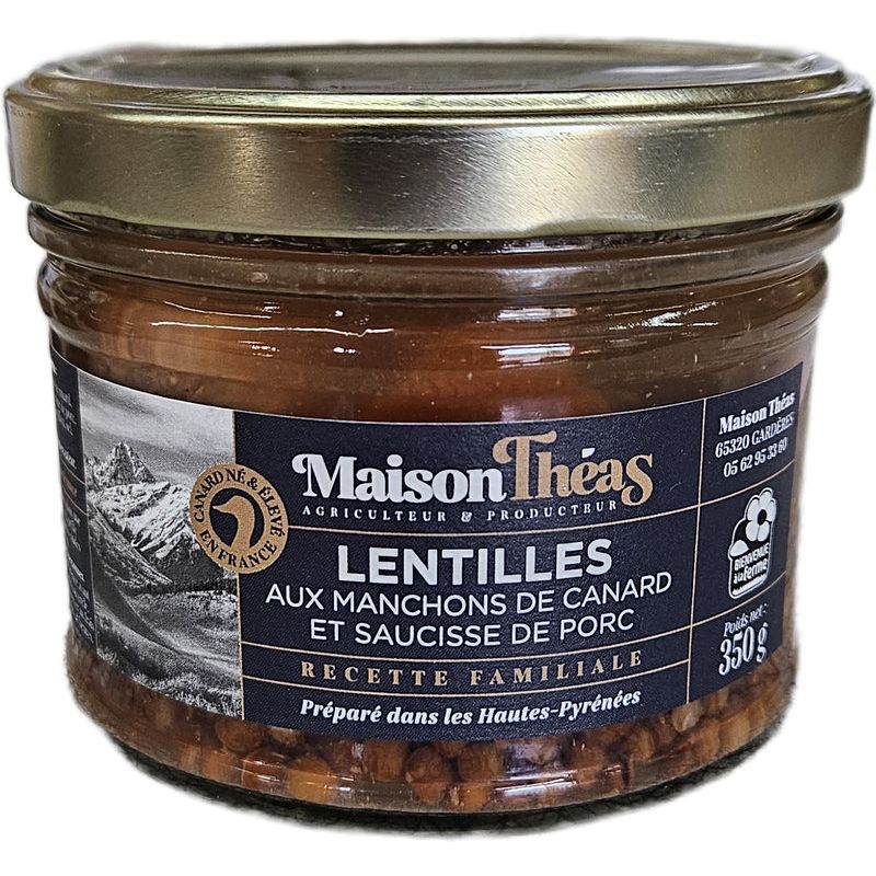 LENTILLES MANCHONS SAUCISSES 350G de Table des producteurs Libourne dans 🥫 Conserves