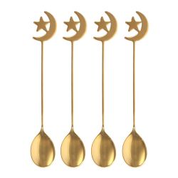 Ensemble de 4 cuillères à thé étoile et lune de Herboristerie et Esotérisme à Libourne dans S162