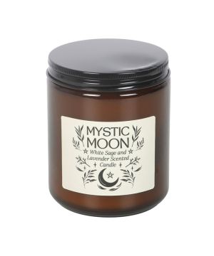 Bougie en verre ambré Mystic Moon - sauge et lavande de Herboristerie et Esotérisme à Libourne dans S162