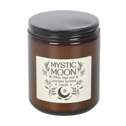 Bougie en verre ambré Mystic Moon - sauge et lavande de Herboristerie et Esotérisme à Libourne dans S162