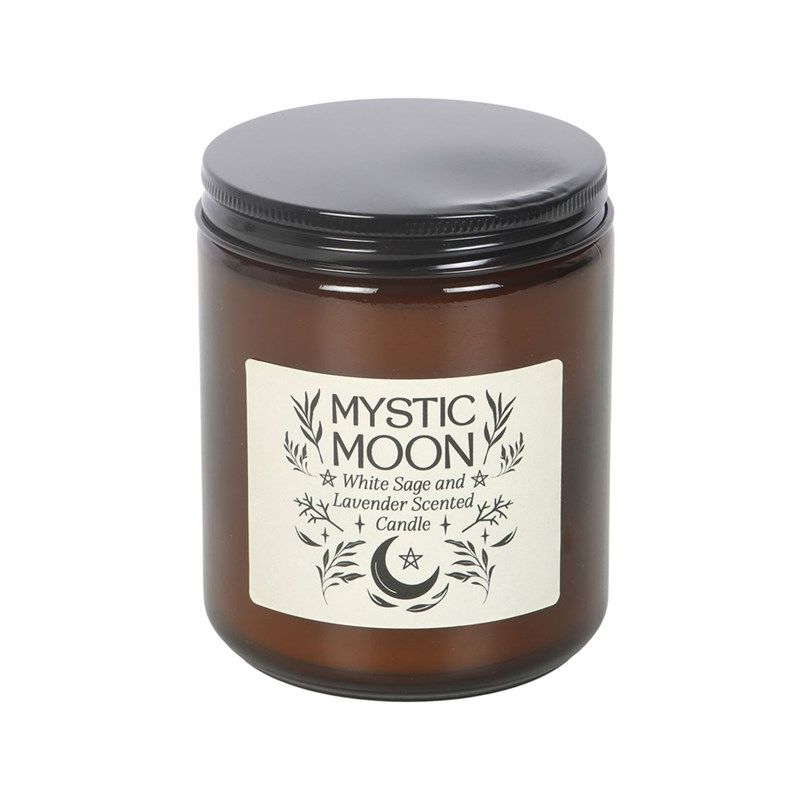 Bougie en verre ambré Mystic Moon - sauge et lavande de Herboristerie et Esotérisme à Libourne dans S162