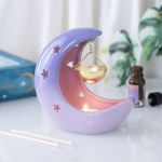 Brûle-parfum suspendu en forme de croissant de lune violet pastel de Herboristerie et Esotérisme à Libourne dans S162