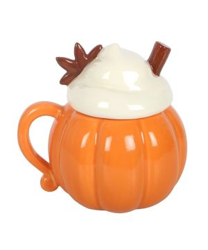 Tasse d'automne crème citrouille avec couvercle de Herboristerie et Esotérisme à Libourne dans S162