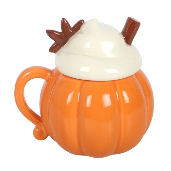 Tasse d'automne crème citrouille avec couvercle de Herboristerie et Esotérisme à Libourne dans S162