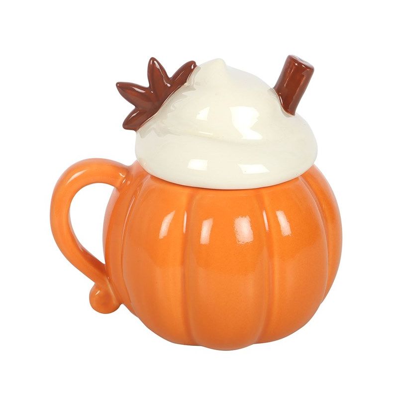 Tasse d'automne crème citrouille avec couvercle de Herboristerie et Esotérisme à Libourne dans S162