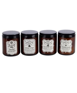 Lot de 4 bougies en pots ambrés d'apothicaire de sorcière de Herboristerie et Esotérisme à Libourne dans S162