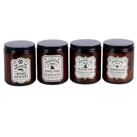 Lot de 4 bougies en pots ambrés d'apothicaire de sorcière de Herboristerie et Esotérisme à Libourne dans S162