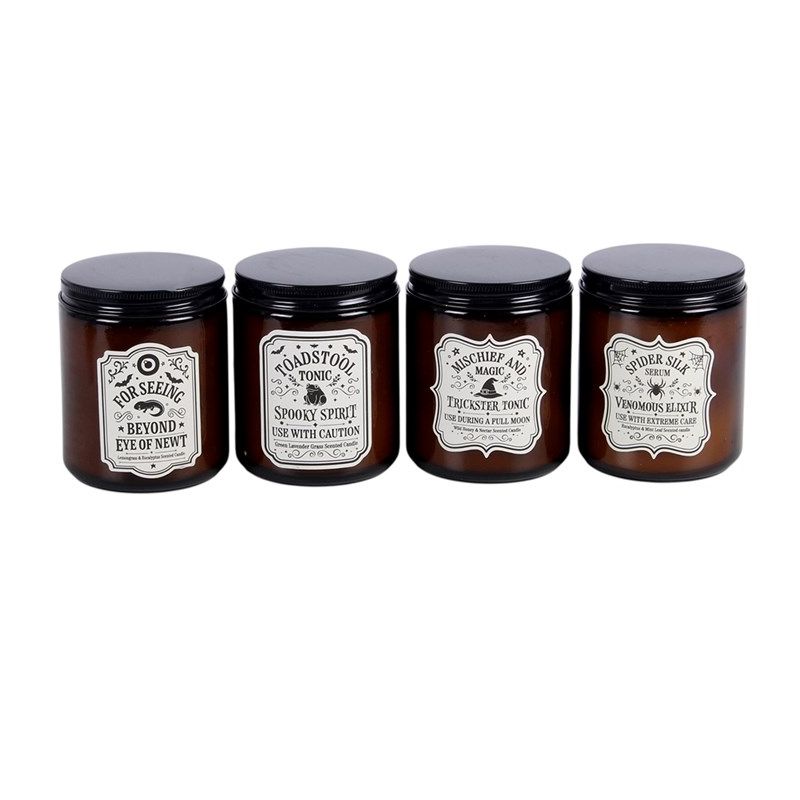 Lot de 4 bougies en pots ambrés d'apothicaire de sorcière de Herboristerie et Esotérisme à Libourne dans S162