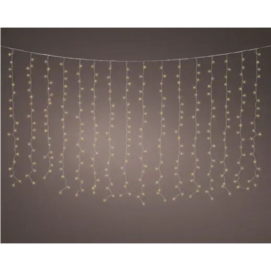 RIDEAU LUMINEUX 320L TRANSPARENT/OR 2X2M de Déco de Noël - Jardinerie Bordeaux et Libourne dans K004