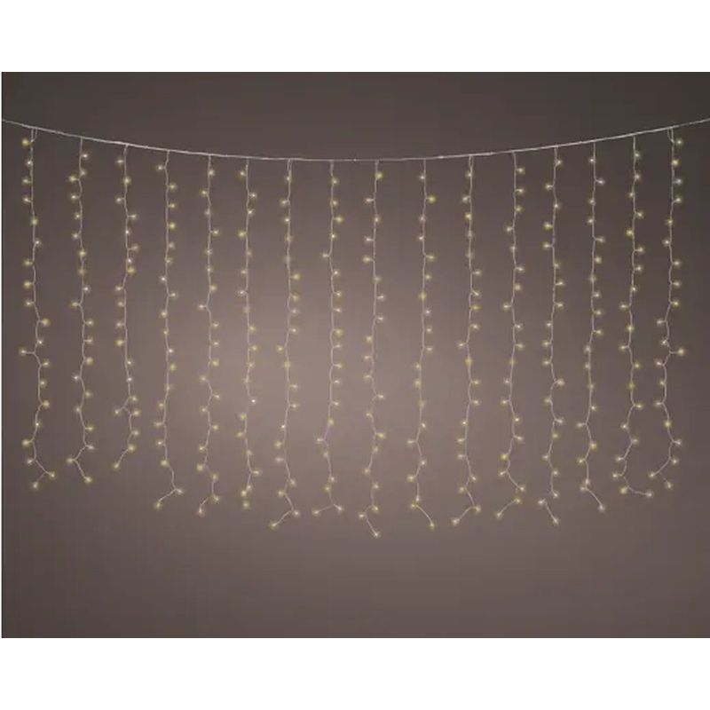 RIDEAU LUMINEUX 320L TRANSPARENT/OR 2X2M de Déco de Noël - Jardinerie Bordeaux et Libourne dans K004