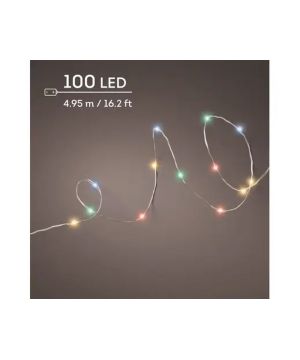 GUIRLANDE 100L ARGENT/MULTI 4.95M de Déco de Noël - Jardinerie Bordeaux et Libourne dans K004