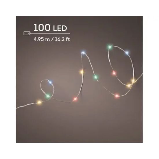 GUIRLANDE 100L ARGENT/MULTI 4.95M de Déco de Noël - Jardinerie Bordeaux et Libourne dans K004