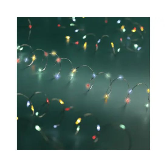 GUIRLANDE 100L ARGENT/MULTI 4.95M de Déco de Noël - Jardinerie Bordeaux et Libourne dans K004