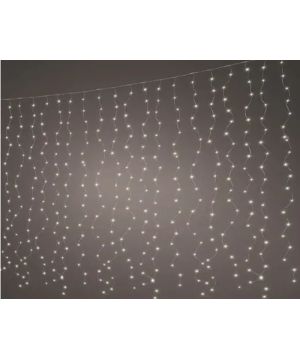 RIDEAU LUMINEUX 120L ARGENT/BLANC CHAUD 1.9X2M de Déco de Noël - Jardinerie Bordeaux et Libourne dans K004