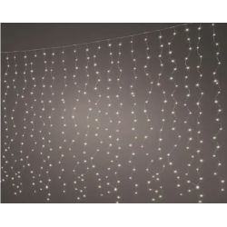 RIDEAU LUMINEUX 120L ARGENT/BLANC CHAUD 1.9X2M de Déco de Noël - Jardinerie Bordeaux et Libourne dans K004