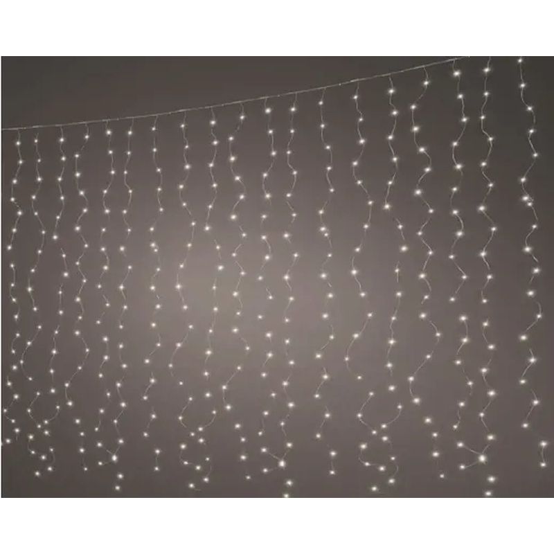 RIDEAU LUMINEUX 120L ARGENT/BLANC CHAUD 1.9X2M de Déco de Noël - Jardinerie Bordeaux et Libourne dans K004