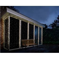 RIDEAU LUMINEUX 120L ARGENT/BLANC CHAUD 1.9X2M de Déco de Noël - Jardinerie Bordeaux et Libourne dans K004