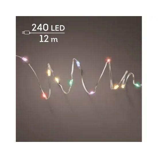 GUIRLANDE 240L ARGENT/MULTI DOUX 12M de Déco de Noël - Jardinerie Bordeaux et Libourne dans K004