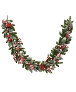 GUIRLANDE AVEC BOULE VERT/ROUGE 1.8M de Déco de Noël - Jardinerie Bordeaux et Libourne dans K004