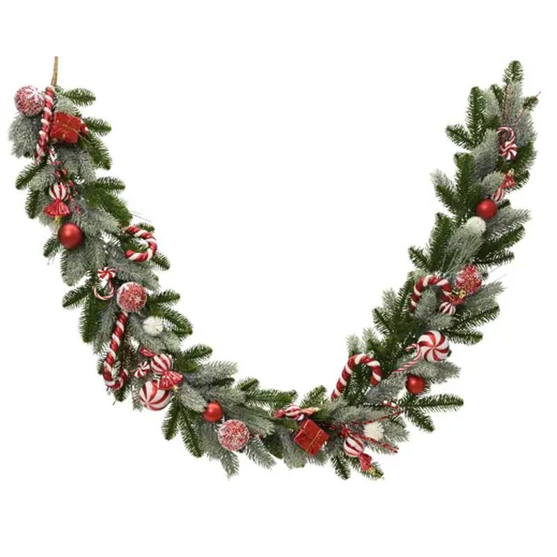 GUIRLANDE AVEC BOULE VERT/ROUGE 1.8M de Déco de Noël - Jardinerie Bordeaux et Libourne dans K004