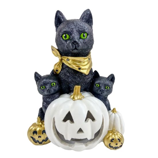 Chat en résine avec LED 18 x 13 x 22,5 cm de Herboristerie et Esotérisme à Libourne dans E111