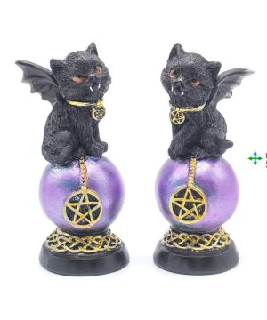 Figurines chats Wicca en résine 5 x 4,6 x 11,3 cm de Herboristerie et Esotérisme à Libourne dans E111