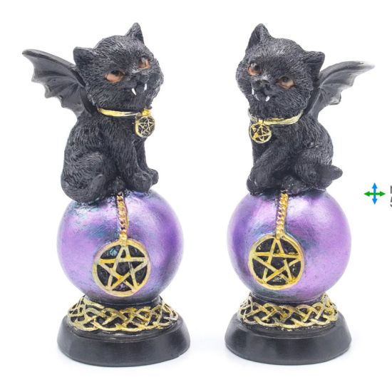 Figurines chats Wicca en résine 5 x 4,6 x 11,3 cm de Herboristerie et Esotérisme à Libourne dans E111
