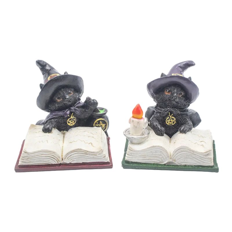 Chat Wicca Résine 8,5 x 8,5 x 7,5 cm de Herboristerie et Esotérisme à Libourne dans E111