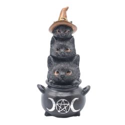 Chat Wicca Résine 7,5 x 6,8 x 14,8 cm de Herboristerie et Esotérisme à Libourne dans E111