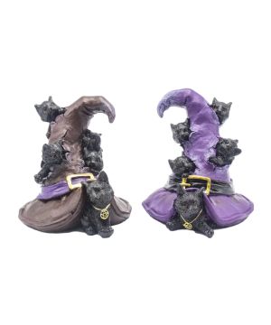Chats en résine Wicca 14 x 12,2 x 13 cm de Herboristerie et Esotérisme à Libourne dans E111