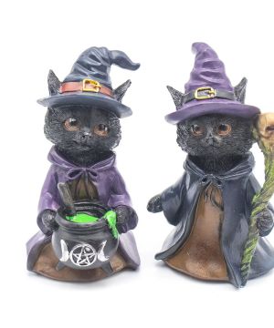 Chats en résine 9 x 7,5 x 13,8 cm de Herboristerie et Esotérisme à Libourne dans E111