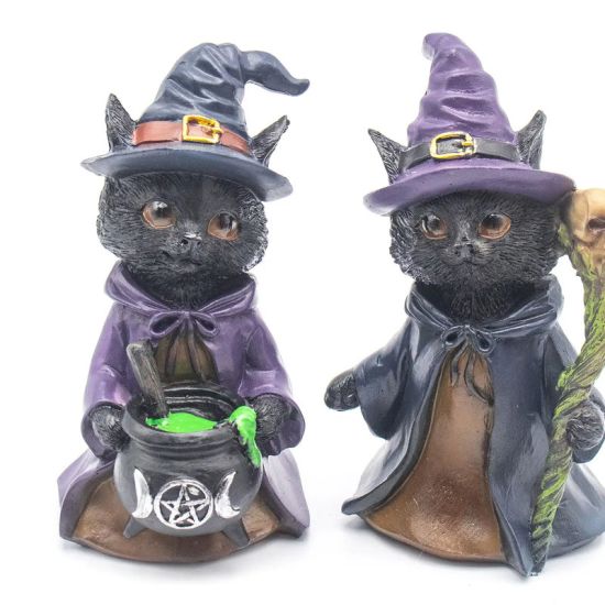 Chats en résine 9 x 7,5 x 13,8 cm de Herboristerie et Esotérisme à Libourne dans E111
