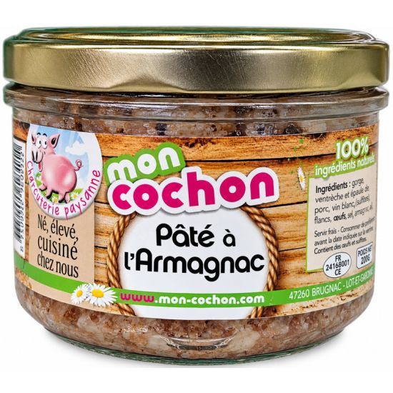 PATE PORC ARMAGNAC VERRINE 200G de Table des producteurs Libourne dans 🥔 Apéritifs à manger
