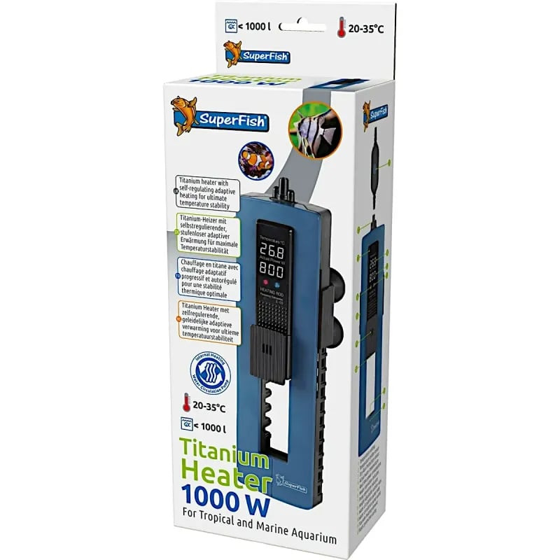 Chauffage d’aquarium en titane 1 000 W avec pompe de circulation et affichage numérique de Superfish - Aquadistri - accessoir...