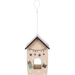 Mangeoire Xmas a suspendre, peinte, bois, 18 x 28 x 17 cm, creme de Trixie - Produit pour animaux dans T050