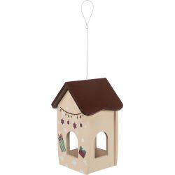 Mangeoire Xmas a suspendre, peinte, bois, 18 x 28 x 17 cm, creme de Trixie - Produit pour animaux dans T050